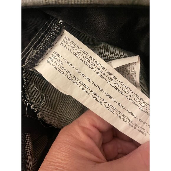 Mango MNG womens plaid suit pant cigarette trouser sz 2 green plaid pockets - Picture 7 of 9